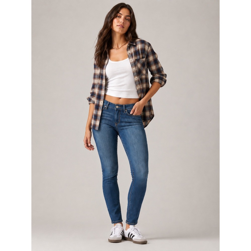 Levi's Bold Curve Skinny Jeans Women 6/28 Blue Mid Rise Stretch Denim Casual